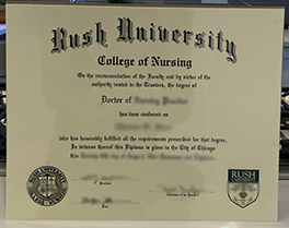 fake Rush University diploma sample