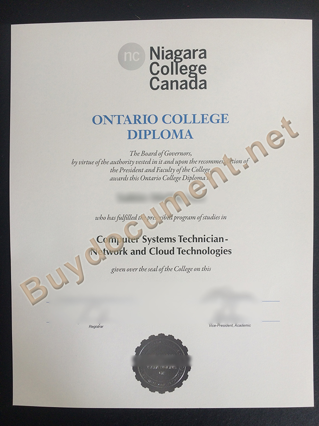 Niagara College diploma order, fake Niagara College certificate