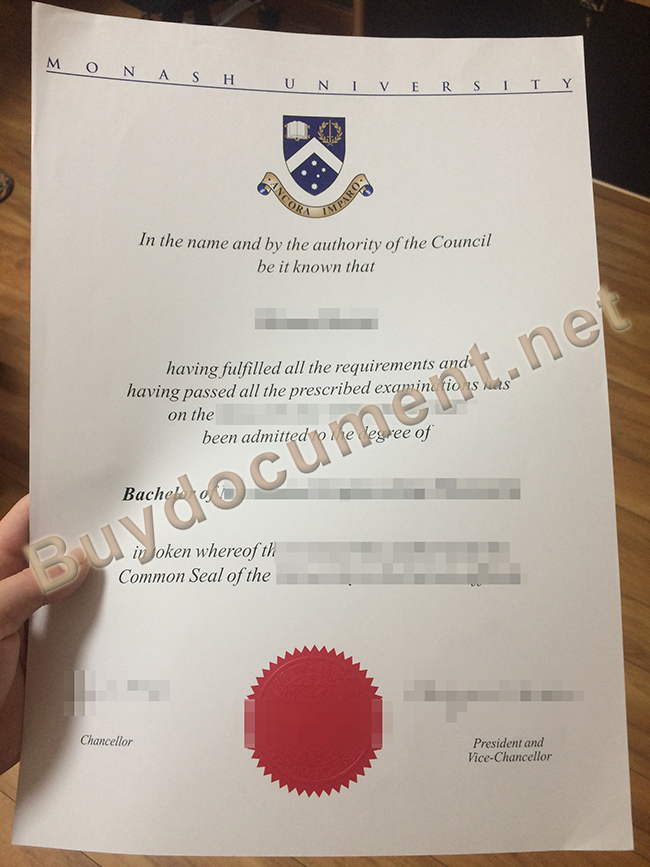 fake Monash University degree, Monash University diploma sample