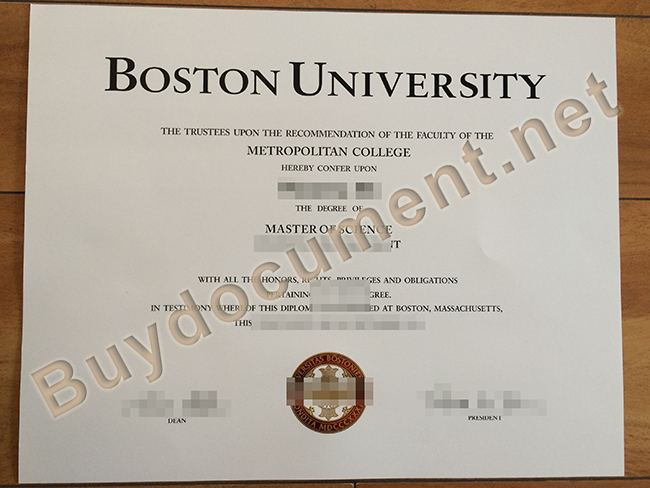 Boston University degree sample, buy fake Boston University diploma