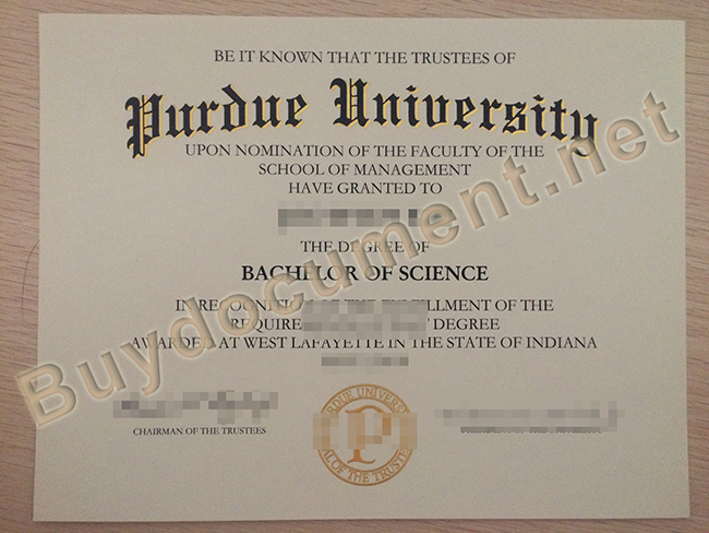Purdue University degree sample, Purdue University diploma order