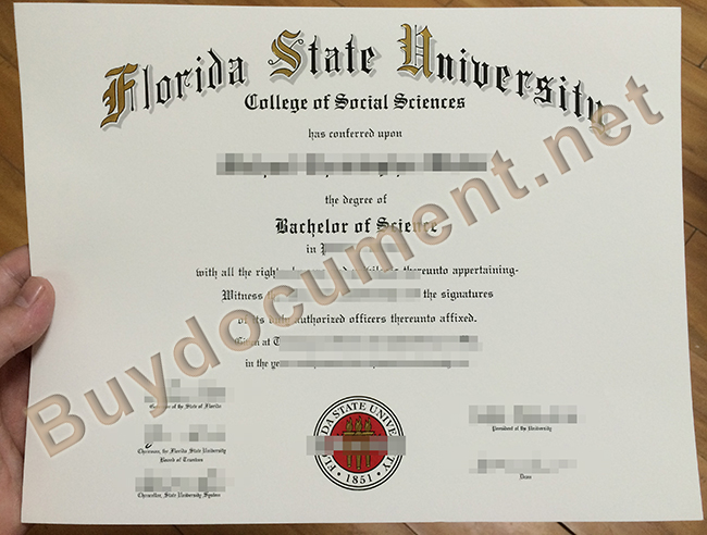 fake Florida State University diploma, Florida State University degree sample