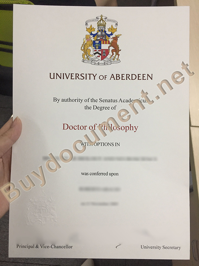University of Aberdeen degree sample, University of Aberdeen diploma order