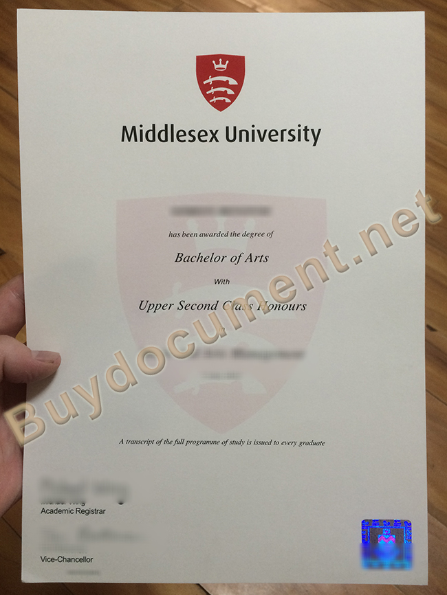 Middlesex University degree sample, Middlesex University diploma order