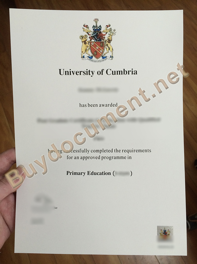 University of Cumbria degree sample, University of Cumbria fake diploma