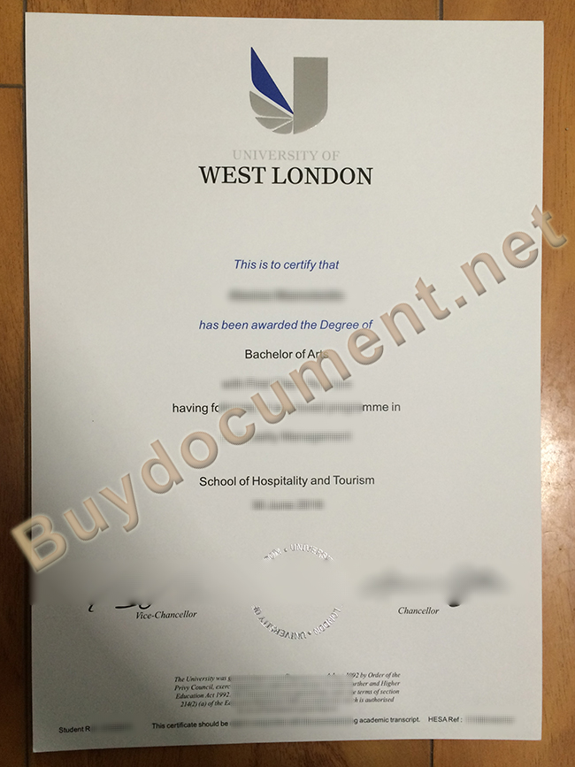 University of West London fake diploma, University of West London degree