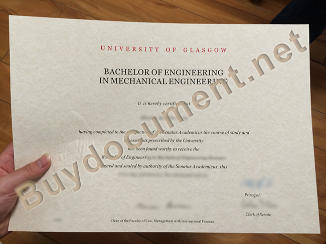 University of Glasgow fake diploma, University of Glasgow degree sample
