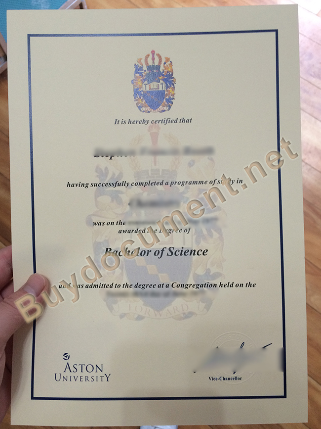 Aston University fake diploma, Aston University degree sample