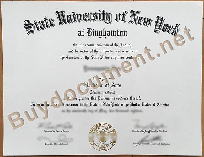 buy SUNY-Binghamton fake diploma, SUNY-Binghamton degree sample