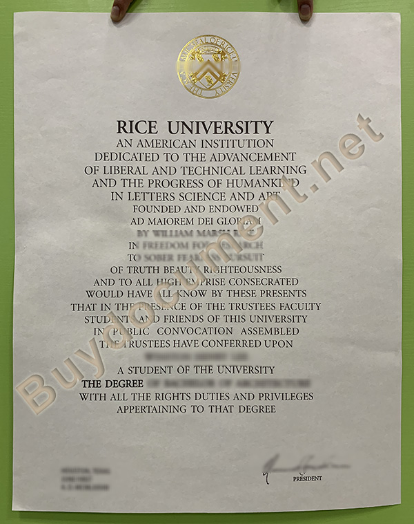 fake Rice University diploma, buy US fake degree
