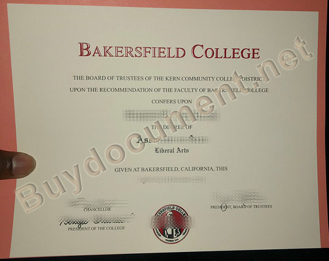 Bakersfield College diploma, fake Bakersfield College certificate