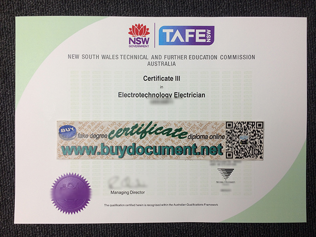 TAFE NSW certificate, fake TAFE NSW diploma