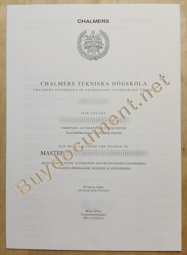 Chalmers University of Technology diploma, fake Chalmers University of Technology degree