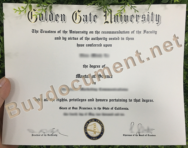 Golden Gate University diploma, fake Golden Gate University degree
