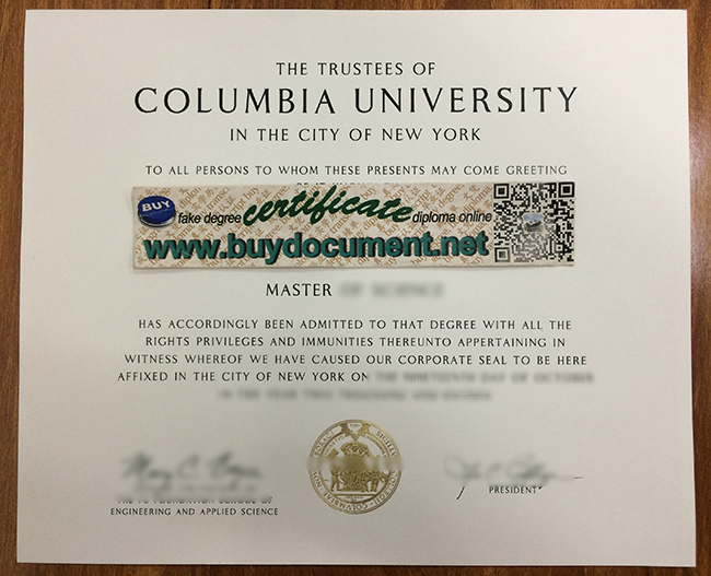 Columbia University diploma, Columbia University degree, fake certificate, fake transcript