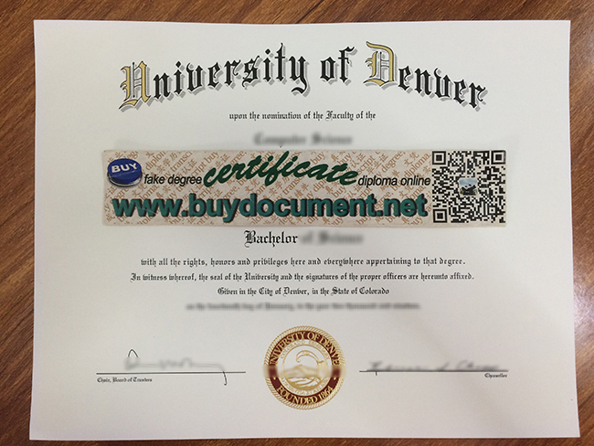 University of Denver diploma, University of Denver degree, fake certificate