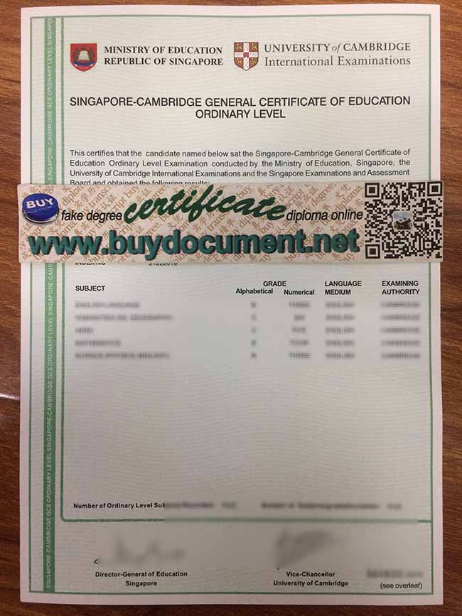 Singapore GCE O Level certificate, Singapore GCE O Level diploma, buy fake Singapore degree