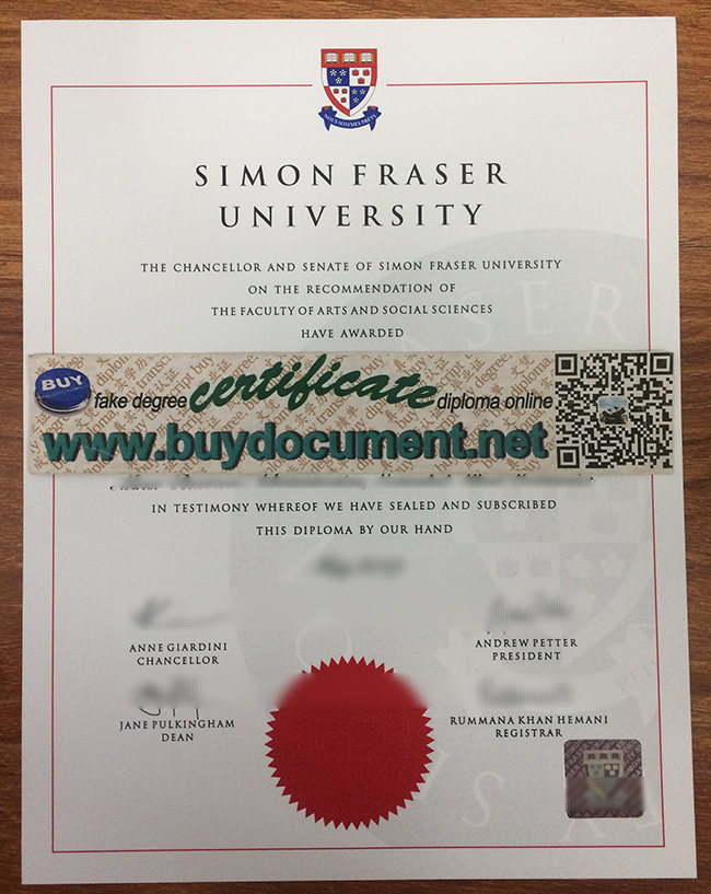 Simon Fraser University diploma, fake SFU degree, Simon Fraser University certificate