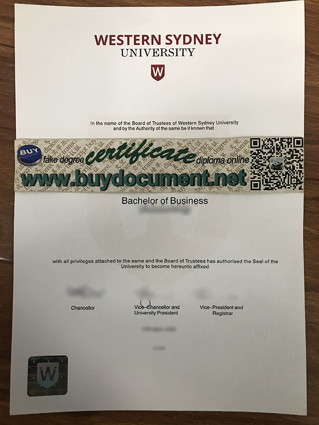 Western Sydney University diploma, Western Sydney University degree, buy fake WSU certificate