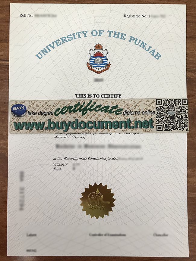 University of the Punjab fake diploma, University of the Punjab degree, buy fake certificate