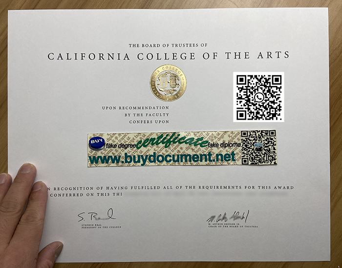 How can I buy a Bachelor of Arts diploma from California College of the Arts? Provide the latest version of the California College of the Arts degree certificate.
