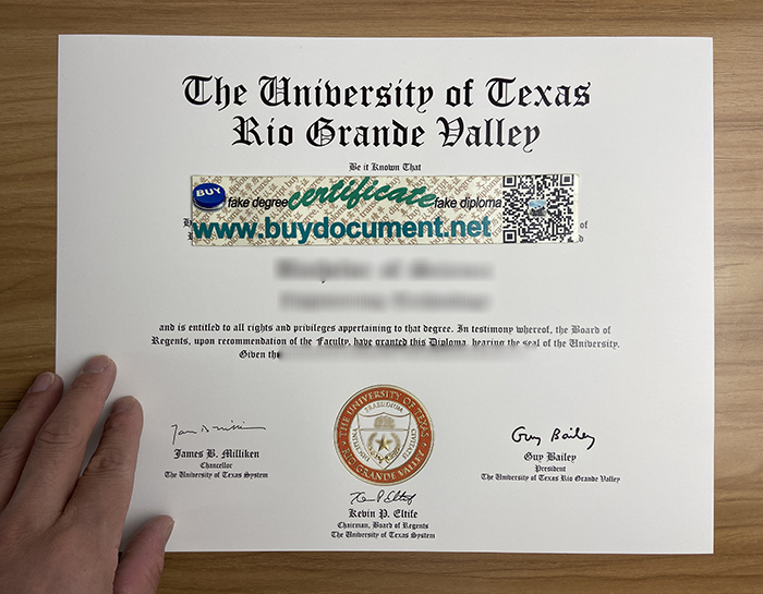 The University of Texas Rio Grande Valley diploma