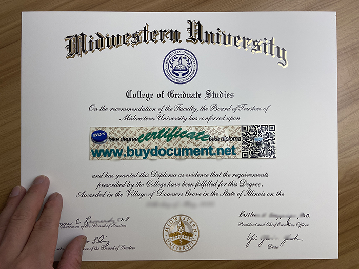 fake Midwestern University diploma