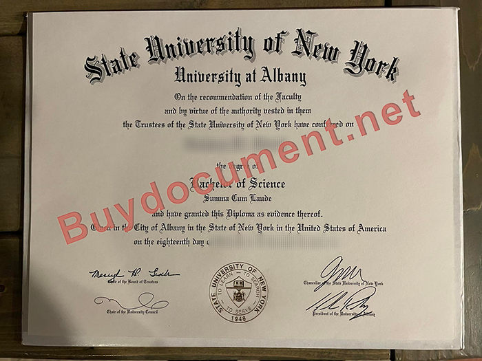 Fake SUNY Albany degree certificate