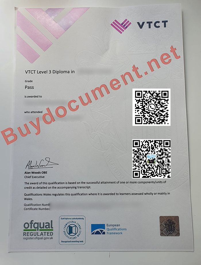 VTCT certificate
