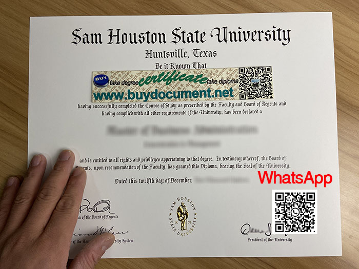 Fake Sam Houston State University diploma, SHSU diploma.