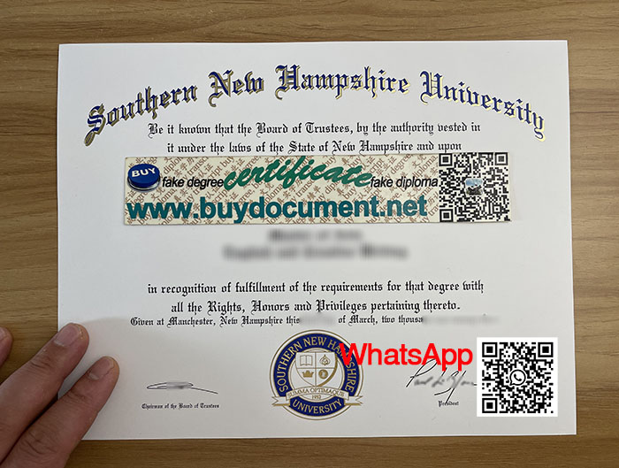 Southern New Hampshire University diploma. SNHU degree.