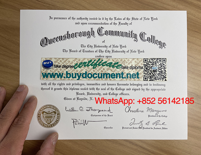 Queensborough Community College diploma, Fake QCC diploma.