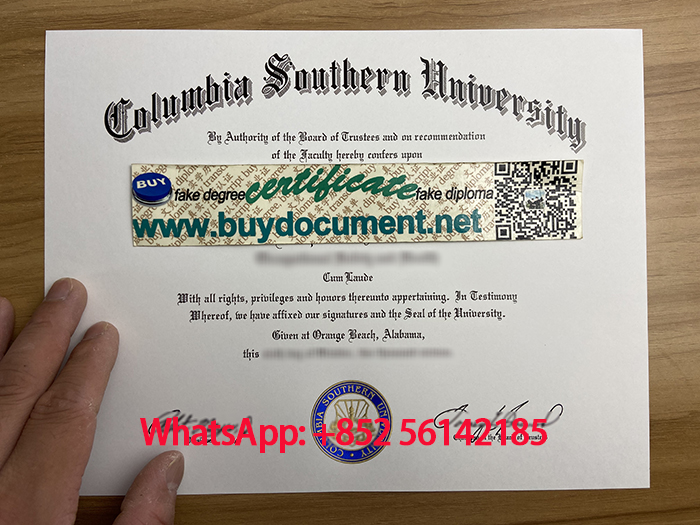 Fake Columbia Southern University diploma