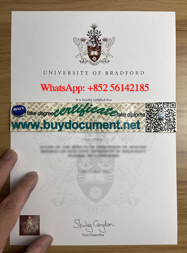 Fake University of Bradford diploma.