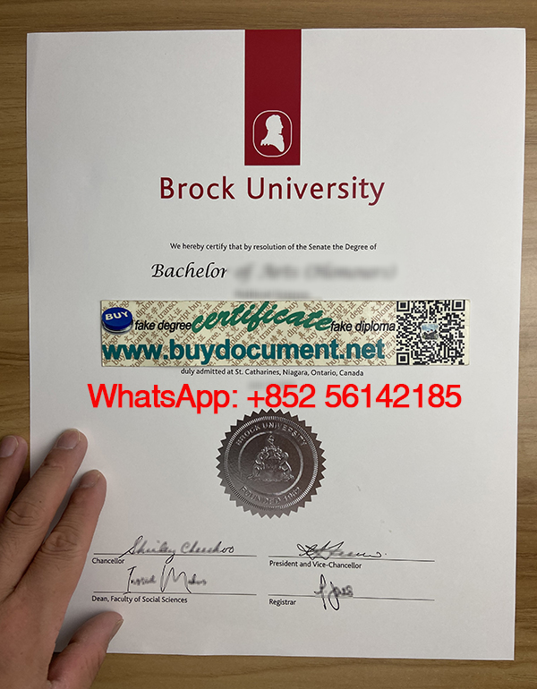 Fake Brock University diploma. Buy BrockU degree.