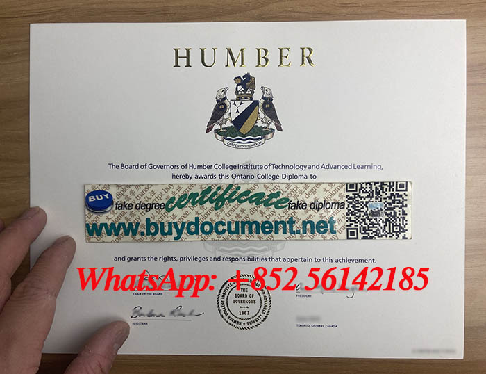 Fake Humber College diploma for sale.