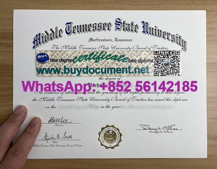 Fake Middle Tennessee State University diploma. Buy MTSU diploma. 