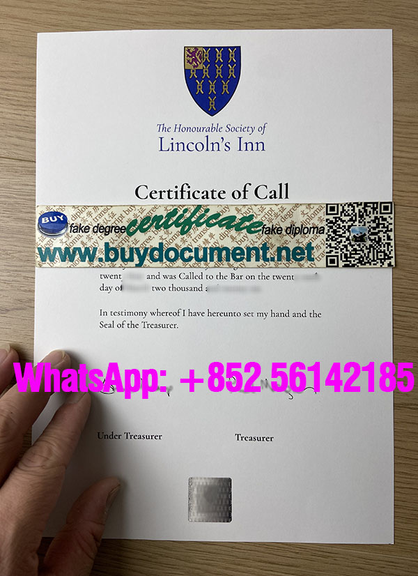 Lincoln's Inn certificate