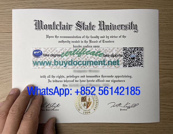 Fake Montclair State University diploma. 